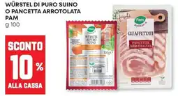 Panorama Würstel di puro suino o pancetta arrotolata PAM offerta