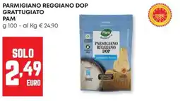Panorama Parmigiano reggiano dop grattugiato PAM offerta