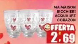 Maury's Ma maison bicchieri acqua corazon offerta