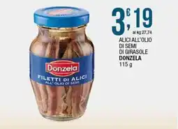 Sidis Alici all'olio di semi di girasole DONZELA offerta