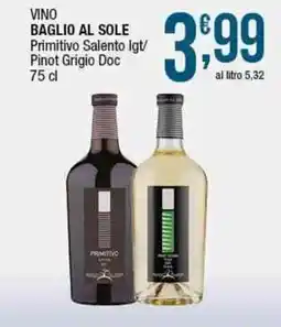 Sidis Vino baglio al sole primitivo salento lgt/ pinot grigio doc offerta