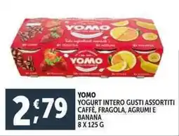 Deco Supermercati Yomo yogurt intero caffe, fragola, agrumi e banana offerta