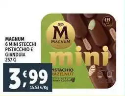 Deco Supermercati Magnum 6 mini stecchi pistacchio e gianduia offerta