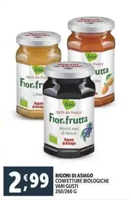 Deco Supermercati Rigoni di asiago confetture biologiche offerta