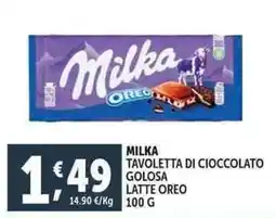 Deco Supermercati Milka tavoletta di cioccolato golosa latte oreo offerta