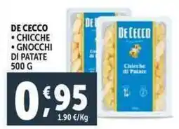 Deco Supermercati De cecco chicche gnocchi di patate offerta