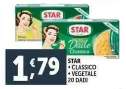 Deco Supermercati Star classico vegetale 20 dadi offerta