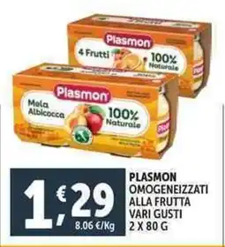 Deco Supermercati Plasmon omogeneizzati alla frutta offerta
