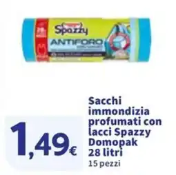 Sigma Sacchi immondizia profumati con lacci Spazzy Domopak offerta