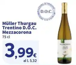 Sigma Müller Thurgau Trentino D.O.C. Mezzacorona offerta