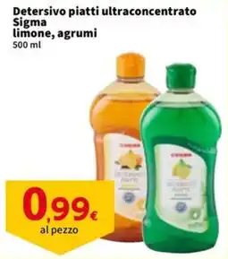 Sigma Detersivo piatti ultraconcentrato Sigma limone, agrumi offerta