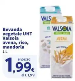 Sigma Bevanda vegetale UHT Valsoia avena, riso, mandorla offerta