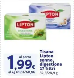 Sigma Tisana Lipton sonno₂ digestione 17 filtri offerta