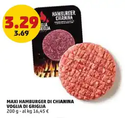 PENNY Maxi hamburger di chianina VOGLIA DI GRIGLIA offerta