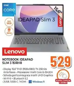 Expert Lenovo NOTEBOOK IDEAPAD SLIM 3 15IRH8 offerta