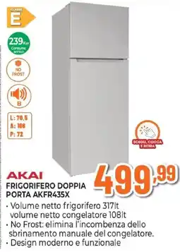 Expert AKAI FRIGORIFERO DOPPIA PORTA AKFR435X offerta