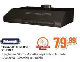 Expert DeLonghi CAPPA SOTTOPENSILE DCH6BEC offerta