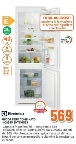 Expert Electrolux FRIGORIFERO COMBINATO INCASSO ENT6NE18S offerta