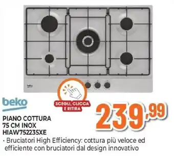 Beko PIANO COTTURA 75 CM INOX HIAW75223SXE