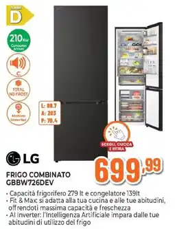 Expert LG FRIGO COMBINATO GBBW726DEV offerta