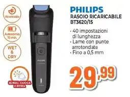 Expert PHILIPS RASOIO RICARICABILE BT3620/15 offerta