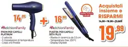 Expert Melchionifamily phon per capelli platinum + piastra per capelli seta plus offerta