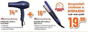 Melchionifamily phon per capelli platinum + piastra per capelli seta plus
