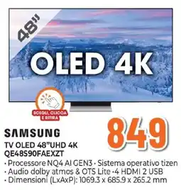 Expert SAMSUNG TV OLED 48"UHD 4K QE48S90FAEXZT offerta