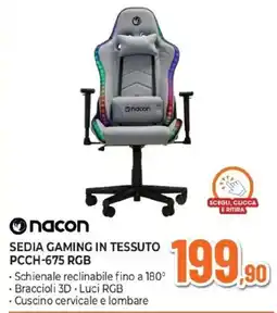 Expert nacon SEDIA GAMING IN TESSUTO PCCH-675 RGB offerta