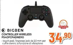 Expert BIGBEN CONTROLLER WIRELESS PS4OFCPADNERO offerta