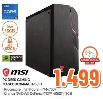Msi PC DESK GAMING MAGCODEX614NUB70811T