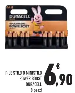 Conad Superstore Pile stilo o ministilo power boost DURACELL 8 pezzi offerta