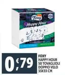 Deco Supermercati Foxy happy hour 50 tovaglioli doppio velo 33x33 cm offerta