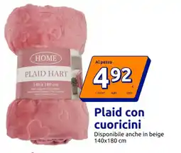 Action Plaid con cuoricini offerta