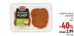 Conad 2 cotolette di pollo la milanese AIA offerta