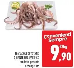 Conad Tentacoli di totano gigante del pacifico prodotto pescato decongelato offerta