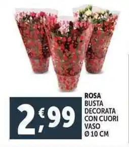 Deco Supermercati Rosa busta decorata con cuori offerta