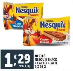 Deco Supermercati Nestle nesquik snack cacao latte offerta