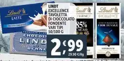Deco Supermercati Lindt excellence tavoletta di cioccolato fondente offerta
