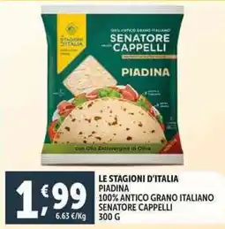 Deco Supermercati Le stagioni d'italia piadina 100% antico grano italiano senatore cappelli offerta