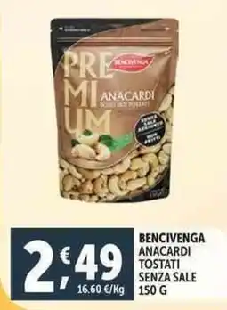 Deco Supermercati Bencivenga anacardi tostati senza sale offerta