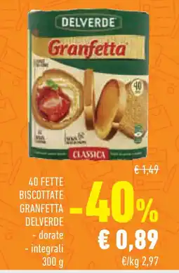 Conad 40 fette biscottate granfetta delverde dorate e integrali offerta