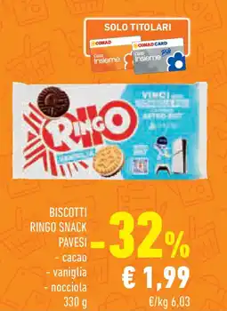 Conad Biscotti ringo snack PAVESI offerta