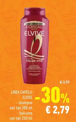 Conad Linea capelli elvive shampoo e balsamo offerta