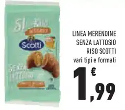 Conad Linea merendine senza lattosio RISO SCOTTI offerta