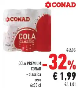 Conad Cola premium conad classica, zero offerta