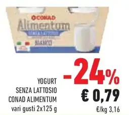 Conad Superstore Yogurt senza lattosio CONAD ALIMENTUM offerta