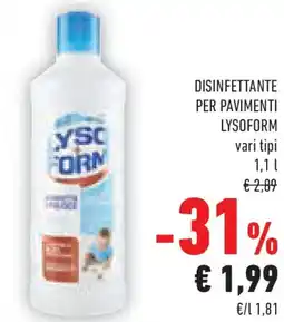Conad Disinfettante per pavimenti LYSOFORM vari tipi offerta