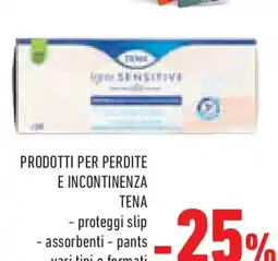 Conad Prodotti per perdite e incontinenza ΤΕΝΑ proteggi slip assorbenti pants vari tipi e formati offerta