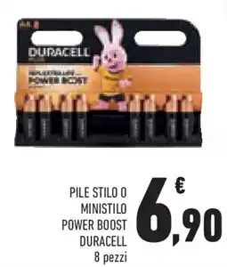 Conad Pile stilo o ministilo power boost DURACELL 8 pezzi offerta